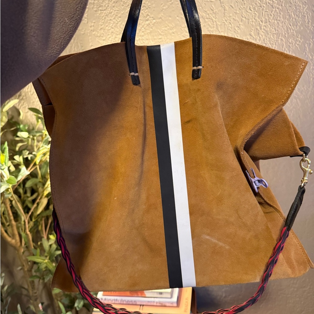 Clare V Brown Suede Shoulder Bag Strap - Picture 5 of 6